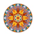 Vector Colour Flower Mandala. Ethnic decorative element.