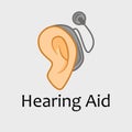 Vector Coloured Cochlear or Auditory brainstem Hearing Aid Implants Icon Royalty Free Stock Photo