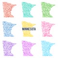 Vector colourful dotted map of the state of Minnesota. Royalty Free Stock Photo