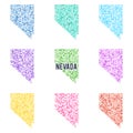 Vector colourful dotted map of the state of Nevada.