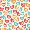 Vector colourful hen chicks seamless repeat pattern background Royalty Free Stock Photo