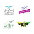 Vector colourful logo set with bird. Royalty Free Stock Photo