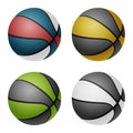 Vector combinated color basketballs