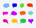 Vector Comic Bubbles, Elements, Talk Bubbles Set on Transparent Background. Royalty Free Stock Photo