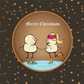 Vector comic cartoon merry christmas illustration