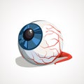 Vector comic illustration of horror Halloween eyeball.