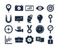 Vector commerce business and money glyph icon set