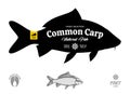 Vector common carp seafood label