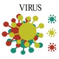 Vector common human virus or bacteria close up isolated on white background Royalty Free Stock Photo