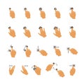 Vector common touchscreen hand gestures set Royalty Free Stock Photo