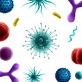 Vector common virus or bacteria isolated background Royalty Free Stock Photo