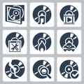 Vector compact disk icons set