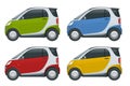 Vector compact small car. Template vector isolated on white View side