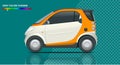 Vector compact smart car. Small Compact Hybrid Vehicle.