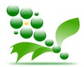 Drawing company logo green flower.