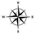 Vector Compass Rose, compass isolated on white. travel. Royalty Free Stock Photo