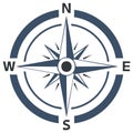 Vector Compass Rose Illustration with NSEW Directional Letters and Circular Design for Nautical Themes and Wayfinding Royalty Free Stock Photo