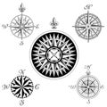 Vector Compass Rose Set Royalty Free Stock Photo