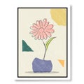 Vector composition with a flower on a grunge texture. Wall drawing, poster, painting, poster or print in a minimalist style with