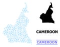 Frost Composition Map of Cameroon of Snow Flakes