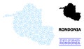 Frost Composition Map of Rondonia State with Snowflakes