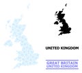 Frost Composition Map of United Kingdom with Snow Flakes