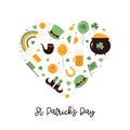 Vector composition for St. Patricks Day. Colorful design, ilustration for holiday banner, poster Royalty Free Stock Photo