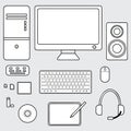 Vector of computer accessories concept, icon