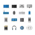 Vector computer device flat icon design, accessories technology Royalty Free Stock Photo