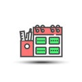 Vector computer graphic flat icon on white isolated background Royalty Free Stock Photo