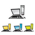 Vector computer icon set Royalty Free Stock Photo
