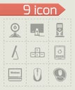 Vector Computer icon set Royalty Free Stock Photo