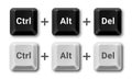 Vector computer keyboard buttons of Ctrl Alt Del Royalty Free Stock Photo