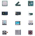 Vector computer parts icon set Royalty Free Stock Photo