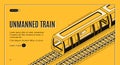 Vector concept banner with unmanned electric train