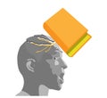 Vector concept of a book blowing up a brain Royalty Free Stock Photo