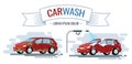 Vector concept for car washing service. Car wash service