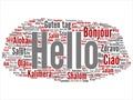 Vector abstract hello or greeting international tourism Royalty Free Stock Photo