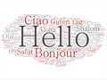 Vector abstract hello or greeting international tourism Royalty Free Stock Photo