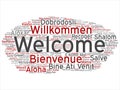 Vector abstract welcome or greeting international word cloud Royalty Free Stock Photo