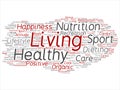 Vector concept or conceptual healthy living positive nutrition sport abstract word cloud Royalty Free Stock Photo