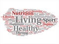 Vector concept or conceptual healthy living positive nutrition sport abstract word cloud Royalty Free Stock Photo