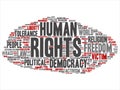 Vector human rights political freedom, democracy abstract word cloud Royalty Free Stock Photo