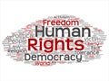 Vector concept or conceptual human rights political freedom, democracy abstract word cloud isolated background Royalty Free Stock Photo