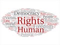 Vector concept or conceptual human rights political freedom, democracy abstract word cloud