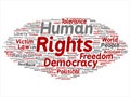 Vector concept or conceptual human rights political freedom, democracy abstract word cloud Royalty Free Stock Photo