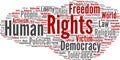 Vector concept or conceptual human rights political freedom, democracy abstract word cloud
