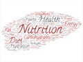Vector nutrition health diet abstract word cloud Royalty Free Stock Photo