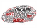 Vector concept conceptual organic food healthy bio vegetables abstract word cloud Royalty Free Stock Photo