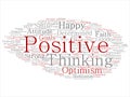 Vector concept, conceptual positive thinking, happy strong attitude abstract word cloud isolated on background